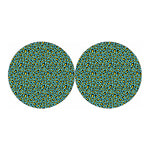 Teal And Yellow Leopard Pattern Print Car Coasters