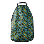 Teal And Yellow Leopard Pattern Print Car Seat Organizers