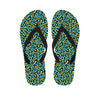 Teal And Yellow Leopard Pattern Print Flip Flops