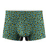 Teal And Yellow Leopard Pattern Print Men's Boxer Briefs