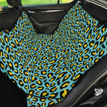 Teal And Yellow Leopard Pattern Print Pet Car Back Seat Cover