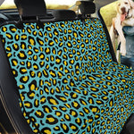 Teal And Yellow Leopard Pattern Print Pet Car Back Seat Cover