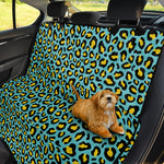 Teal And Yellow Leopard Pattern Print Pet Car Back Seat Cover