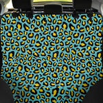 Teal And Yellow Leopard Pattern Print Pet Car Back Seat Cover