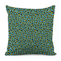 Teal And Yellow Leopard Pattern Print Pillow Cover