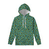 Teal And Yellow Leopard Pattern Print Pullover Hoodie