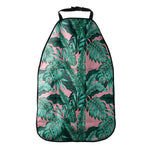 Teal Banana Leaves Pattern Print Car Seat Organizers