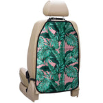 Teal Banana Leaves Pattern Print Car Seat Organizers