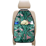 Teal Banana Leaves Pattern Print Car Seat Organizers