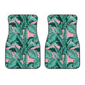 Teal Banana Leaves Pattern Print Front Car Floor Mats
