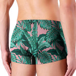 Teal Banana Leaves Pattern Print Men's Boxer Briefs