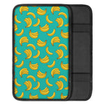 Teal Banana Pattern Print Car Center Console Cover