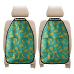 Teal Banana Pattern Print Car Seat Organizers