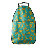 Teal Banana Pattern Print Car Seat Organizers