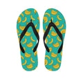 Teal Banana Pattern Print Flip Flops