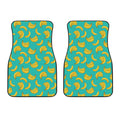 Teal Banana Pattern Print Front Car Floor Mats