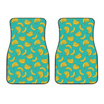 Teal Banana Pattern Print Front Car Floor Mats