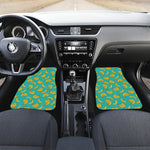 Teal Banana Pattern Print Front Car Floor Mats