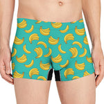 Teal Banana Pattern Print Men's Boxer Briefs