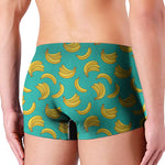 Teal Banana Pattern Print Men's Boxer Briefs