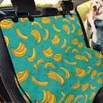 Teal Banana Pattern Print Pet Car Back Seat Cover