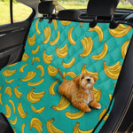 Teal Banana Pattern Print Pet Car Back Seat Cover