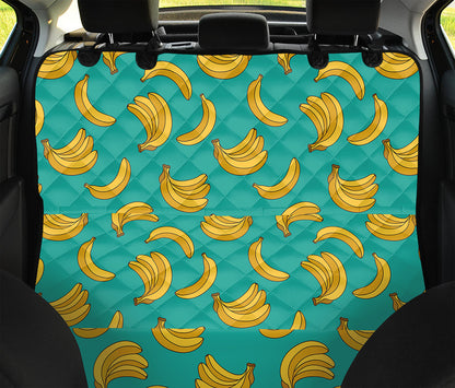 Teal Banana Pattern Print Pet Car Back Seat Cover