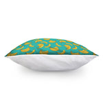 Teal Banana Pattern Print Pillow Cover