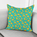 Teal Banana Pattern Print Pillow Cover