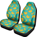 Teal Banana Pattern Print Universal Fit Car Seat Covers