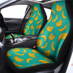 Teal Banana Pattern Print Universal Fit Car Seat Covers