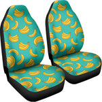 Teal Banana Pattern Print Universal Fit Car Seat Covers