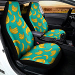 Teal Banana Pattern Print Universal Fit Car Seat Covers