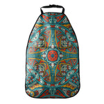 Teal Bohemian Mandala Pattern Print Car Seat Organizers