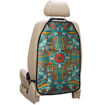 Teal Bohemian Mandala Pattern Print Car Seat Organizers