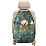 Teal Bohemian Mandala Pattern Print Car Seat Organizers