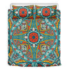 Teal Bohemian Mandala Pattern Print Duvet Cover Bedding Set