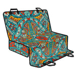 Teal Bohemian Mandala Pattern Print Pet Car Back Seat Cover