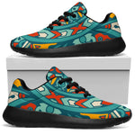 Teal Bohemian Mandala Pattern Print Sport Shoes GearFrost