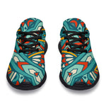 Teal Bohemian Mandala Pattern Print Sport Shoes GearFrost