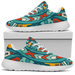 Teal Bohemian Mandala Pattern Print Sport Shoes GearFrost