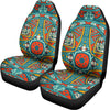 Teal Bohemian Mandala Pattern Print Universal Fit Car Seat Covers