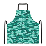 Teal Camouflage Print Apron