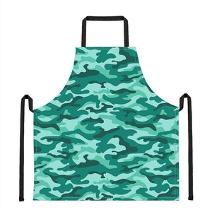 Teal Camouflage Print Apron