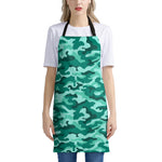 Teal Camouflage Print Apron