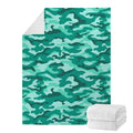 Teal Camouflage Print Blanket
