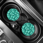 Teal Camouflage Print Car Coasters