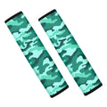 Teal Camouflage Print Car Seat Belt Covers