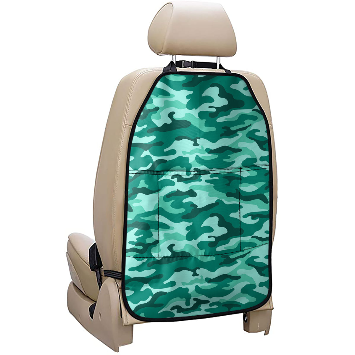 Teal Camouflage Print Car Seat Organizers