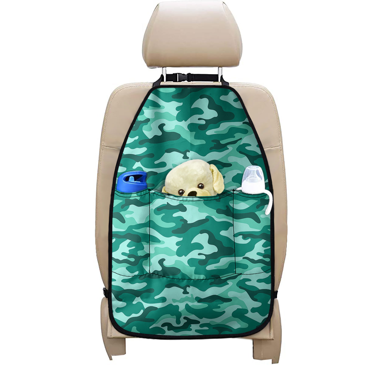 Teal Camouflage Print Car Seat Organizers
